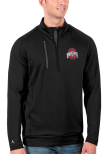 Antigua Ohio State Buckeyes Mens Black Generation Long Sleeve Qtr Zip Pullover