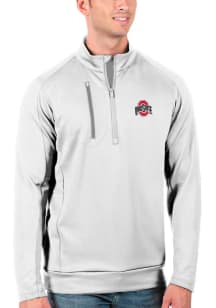 Antigua Ohio State Buckeyes Mens White Generation Long Sleeve Qtr Zip Pullover