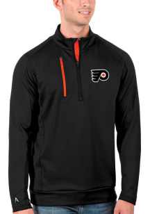 Antigua Philadelphia Flyers Mens Black Generation Long Sleeve Qtr Zip Pullover