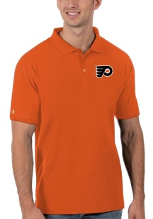 Antigua Philadelphia Flyers Mens Orange Legacy Pique Short Sleeve Polo