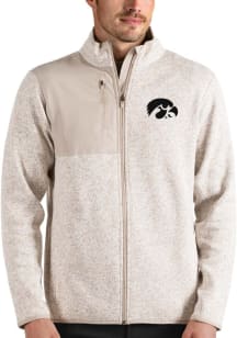 Antigua Iowa Hawkeyes Mens Oatmeal Fortune Medium Weight Jacket