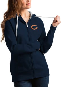 Antigua Chicago Bears Womens Navy Blue Victory Long Sleeve Full Zip Jacket