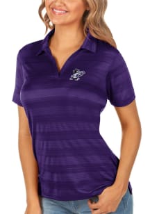 Antigua K-State Wildcats Womens Purple Stripe Compass Short Sleeve Polo Shirt