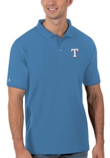 Antigua Texas Rangers Mens Blue Legacy Pique Edition Short Sleeve Polo