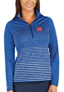 Antigua Detroit Pistons Womens Blue Pace Qtr Zip Pullover