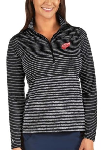 Antigua Detroit Red Wings Womens Black Pace Qtr Zip Pullover