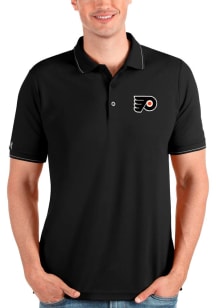 Antigua Philadelphia Flyers Mens Black AFFLUENT Short Sleeve Polo