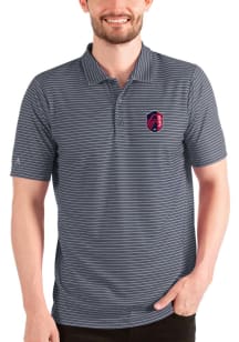Antigua St Louis City SC Mens Navy Blue ESTEEM Design Short Sleeve Polo
