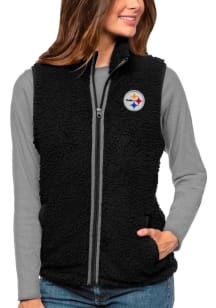 Antigua Pittsburgh Steelers Womens Black Grace Vest