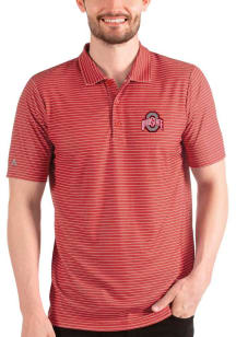 Antigua Ohio State Buckeyes Mens Red Esteem Short Sleeve Polo