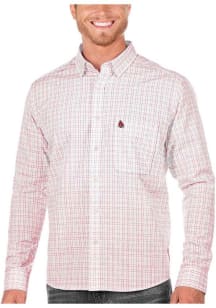 Antigua Ball State Cardinals Mens White Origin Long Sleeve Dress Shirt