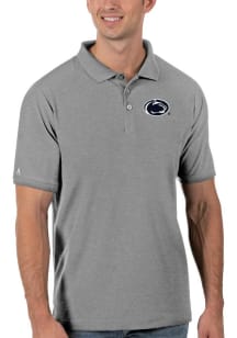 Antigua Penn State Nittany Lions Mens Grey Legacy Pique Short Sleeve Polo
