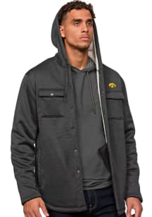 Antigua Iowa Hawkeyes Mens Black Bond Medium Weight Jacket