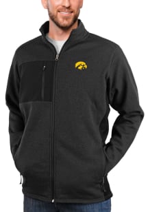 Antigua Iowa Hawkeyes Mens Black Course Medium Weight Jacket