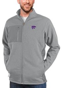 Antigua K-State Wildcats Mens Grey Course Medium Weight Jacket