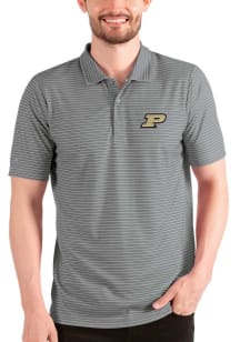 Antigua Purdue Boilermakers Mens Grey Esteem Short Sleeve Polo
