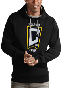 Antigua Columbus Crew Mens Black Victory Pullover Hood Long Sleeve Hoodie