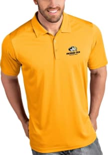 Antigua Michigan Tech Huskies Mens Gold Tribute Short Sleeve Polo