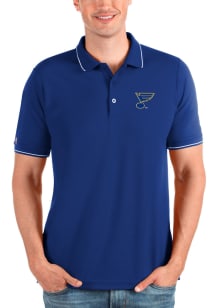 Antigua St Louis Blues Mens Blue Affluent Design Short Sleeve Polo