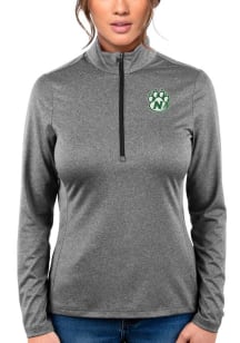 Antigua Northwest Missouri State Bearcats Womens Black Heather Rally 2 Qtr Zip Pullover