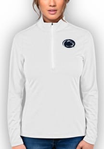 Antigua Penn State Nittany Lions Womens White Heather Rally 2 Qtr Zip Pullover