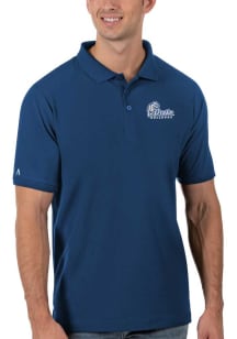 Antigua Drake Bulldogs Mens Blue Legacy Short Sleeve Polo