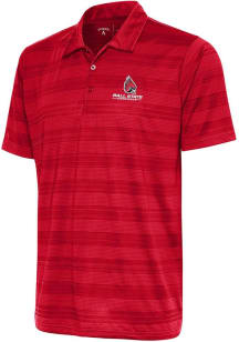 Antigua Ball State Cardinals Mens Red Compass Tonal Stripe Short Sleeve Polo
