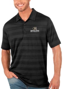 Antigua Emporia State Hornets Mens Black Compass Tonal Stripe Short Sleeve Polo