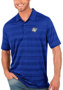 Antigua Grand Valley State Lakers Mens Royal Blue Compass Tonal Stripe Short Sleeve Polo