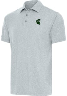 Antigua Michigan State Spartans Mens Grey Par Three Short Sleeve Polo