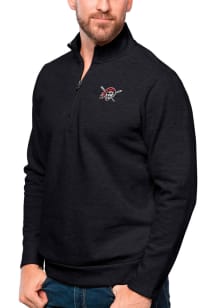 Antigua Pittsburgh Pirates Mens Black Gambit Long Sleeve Qtr Zip Pullover