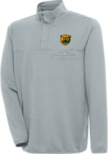 Antigua Baylor Bears Mens Grey Streamer Long Sleeve Qtr Zip Pullover
