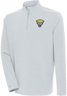 Antigua Pitt Panthers Mens Grey Swing Set Long Sleeve Qtr Zip Pullover