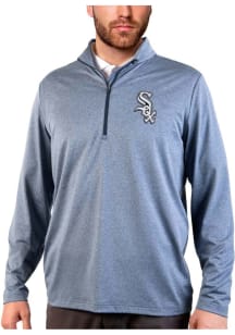 Antigua Chicago White Sox Mens Navy Blue Rally 2.0 Long Sleeve Qtr Zip Pullover