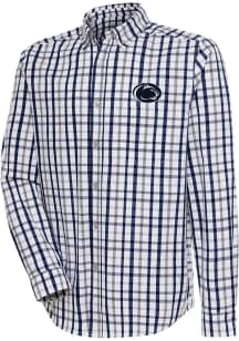 Antigua Penn State Nittany Lions Mens Navy Blue Tending Plaid Long Sleeve Dress Shirt