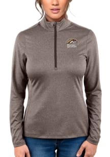 Antigua Western Michigan Broncos Womens Brown Rally Qtr Zip Pullover