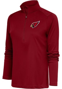 Antigua Arizona Cardinals Womens Red Tribute Qtr Zip Pullover