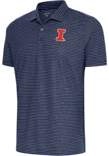 Antigua Illinois Fighting Illini Mens Navy Blue Esteem Short Sleeve Polo