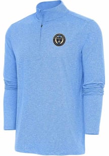 Antigua Philadelphia Union Mens Light Blue HUNK Long Sleeve Qtr Zip Pullover