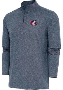 Antigua Columbus Blue Jackets Mens Navy Blue HUNK Long Sleeve Qtr Zip Pullover