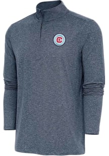 Antigua Chicago Fire Mens Navy Blue HUNK Long Sleeve Qtr Zip Pullover