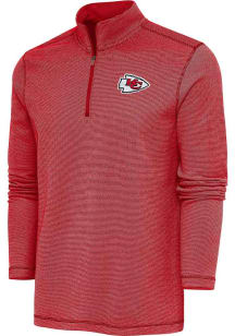 Antigua Kansas City Chiefs Mens Red SHORE BUNKER Long Sleeve Qtr Zip Pullover