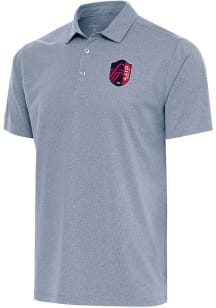 Antigua St Louis City SC Mens Navy Blue SCORE Short Sleeve Polo