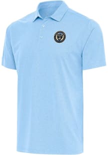 Antigua Philadelphia Union Mens Light Blue SCORE Short Sleeve Polo