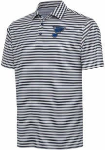 Antigua St Louis Blues Mens Navy Blue THE TURN Short Sleeve Polo