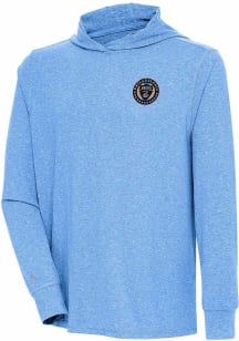 Antigua Philadelphia Union Mens Light Blue SAGA Long Sleeve Lightweight Hoodie