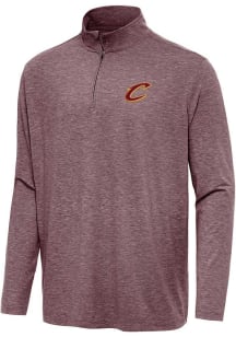 Antigua Cleveland Cavaliers Mens Maroon Hunk Long Sleeve Qtr Zip Pullover