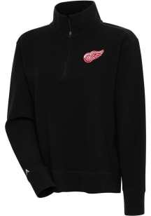 Antigua Detroit Red Wings Womens Black Portal Qtr Zip