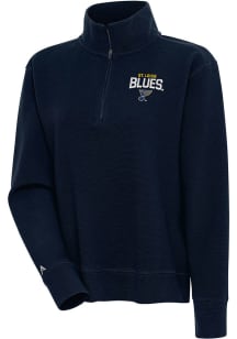Antigua St Louis Blues Womens Navy Blue Portal Qtr Zip