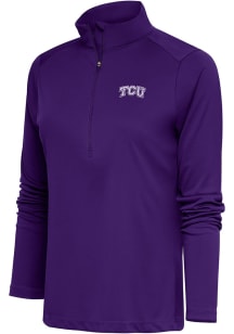 Antigua TCU Horned Frogs Womens Purple Tribute Style Qtr Zip